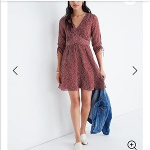 Madewell red flower mini dress